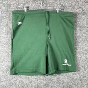 VTG Starter Michigan State Spartans Shorts Mens 2XL Green Basketball Pockets Y2K